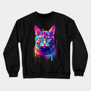 Paint drip Cat Crewneck Sweatshirt